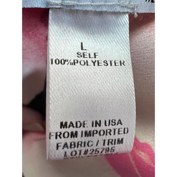 The Fashion Poet Womens Large One Shoulder Halter Floral Satin Maxi Dress Pink - Picture 12 of 13